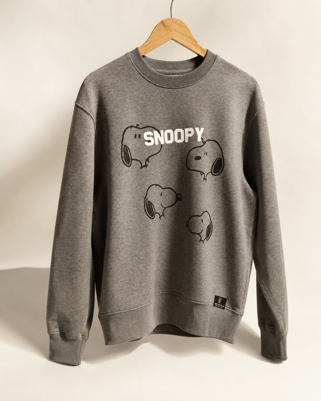 SUDADERA SNOOPY BEIGE/ GRIS