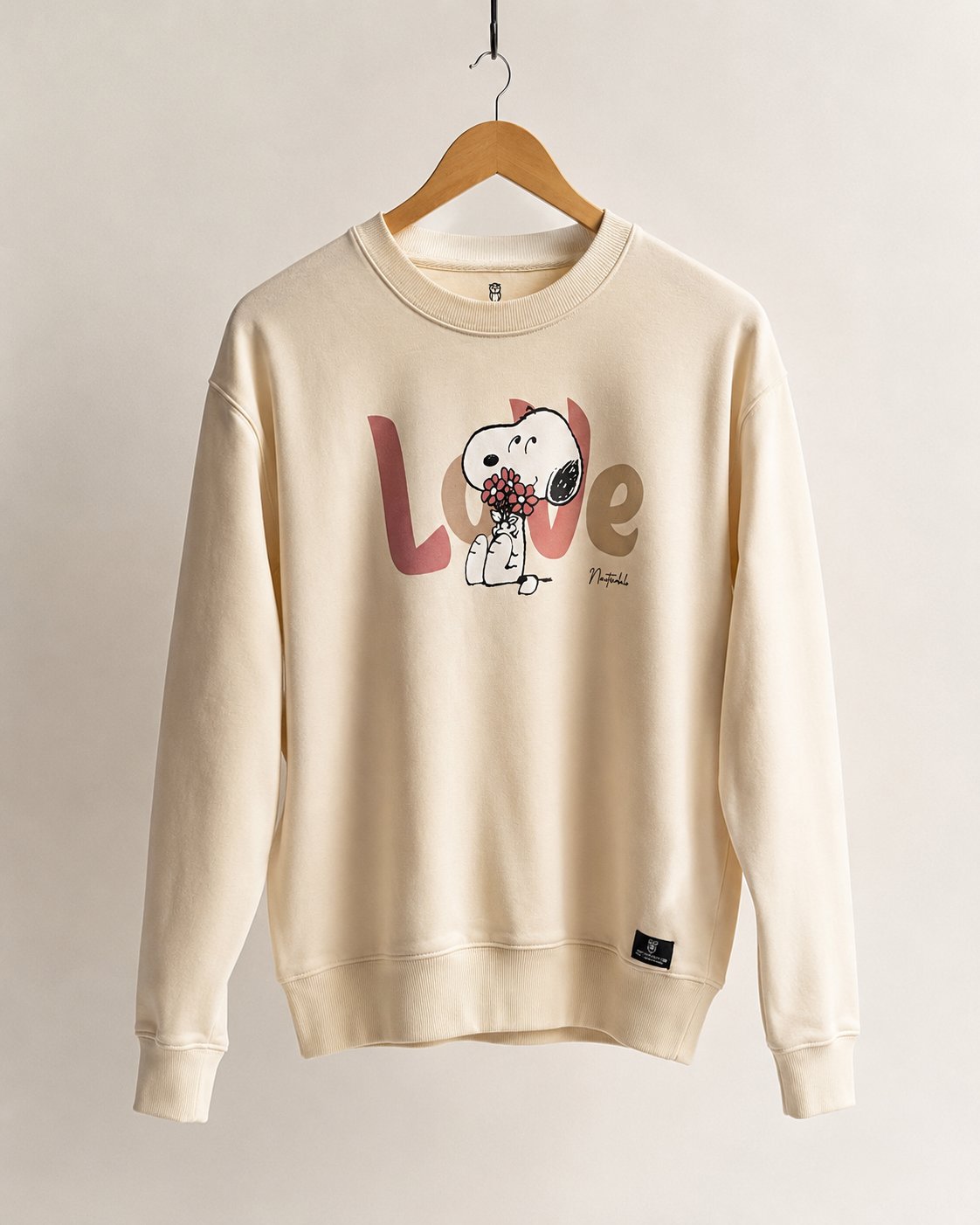 SUDADERA SNOOPY BEIGE/ GRIS